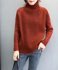 ニット・セーター | リブニットトップス タートルネック 韓国