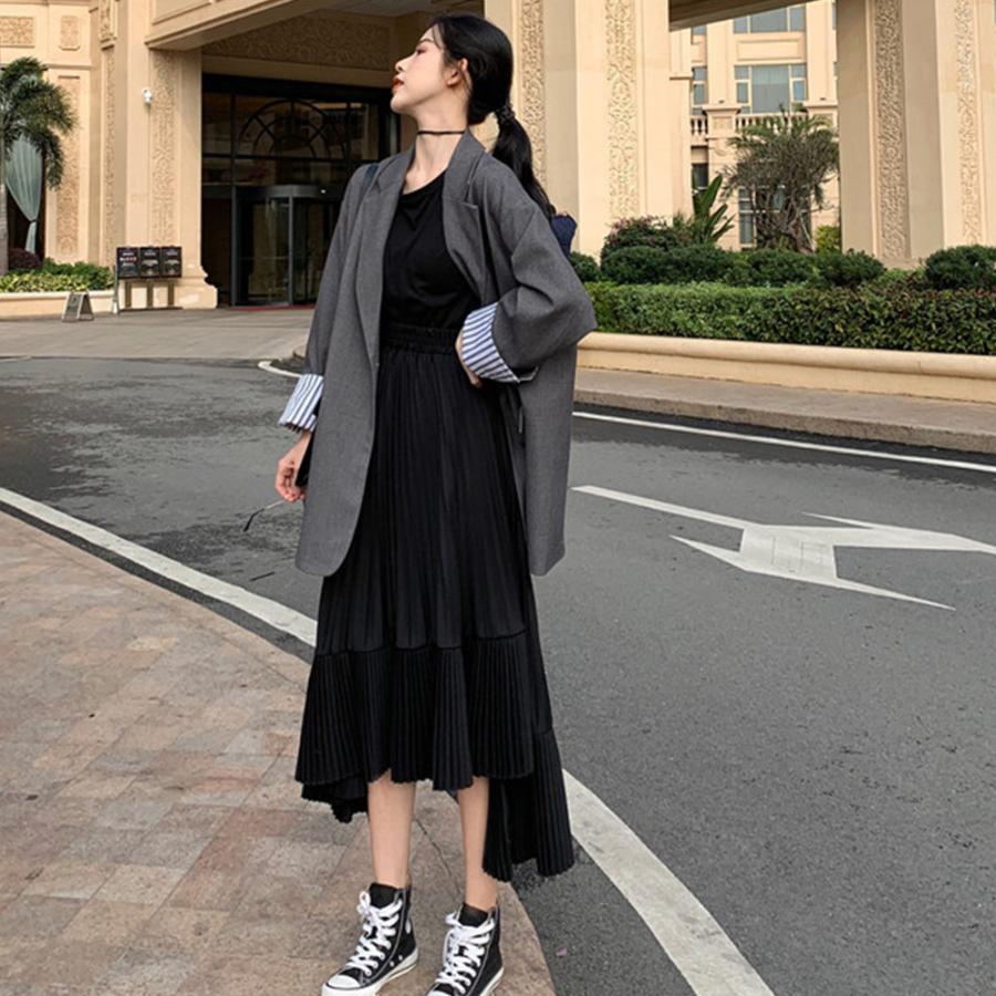 ロングスカート | プリーツ 切り替え 夏