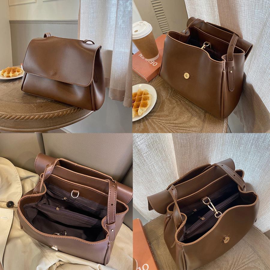 ショルダーバッグ | シンプル 韓国風 2way肩掛けバッグ 斜めがけバッグ 通学 フェイクレザー フリップバッグ レディース 通勤