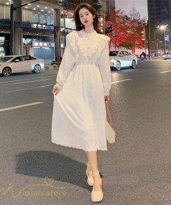 ミディアム | 長袖ワンピース 春 レディース スプリングワンピース Aライン 秋 ワンピース 上品 20代 30代 40代 韓国風 きれいめ 大きいサイズ 気質 おしゃれ 日常感