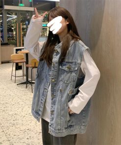 ベスト | デニムジレ 重ね着デニムチョッキ