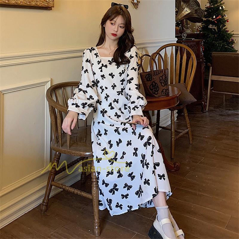 マキシ | 新作 ワンピース レディース ロング 膝丈 婦人服 無地 ロングワンピース おしゃれ 可愛い 長袖 春秋 20代30代40代 着痩せ 着回し カジュアル 夏物 お出かけ