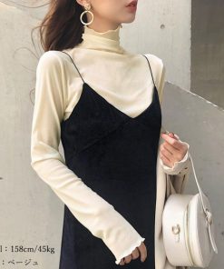 シャツ・ブラウス | ソフトセクシー プチハイネック ブラウス 韓国ファッション [好評につき完売しました]大人気 春 レディース シースルー トップス 透け感 長袖