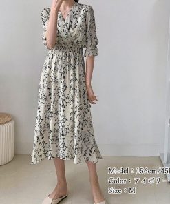 ワンピース | 花柄 フレアワンピース春夏カシュクール風