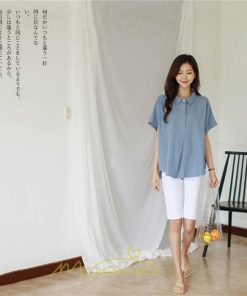 シャツ・ブラウス | ブラウス トップス 半袖 レディース 韓国風 2022新作 体型カバー シャツ 20代 30代 40代 50代 60代 大人 無地 可愛い ゆったり 夏 春 夏服 おしゃれ