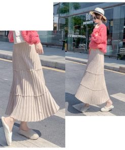 フレアスカート | カジュアル Aラインスカート ボトムス ティアードスカート レディース ニットスカート プリーツスカート体型カバー 着やせ ウエストゴム