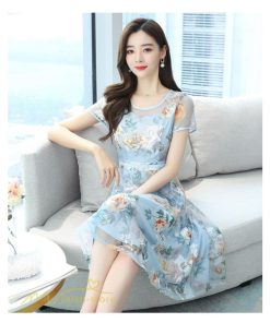 ミディアム | ワンピース レディース 半袖 膝丈 ミディアムワンピース 花柄 きれいめ おしゃれ カジュアル 大きいサイズ お出かけ 40代 フェミニン 上品 エレガント 30代