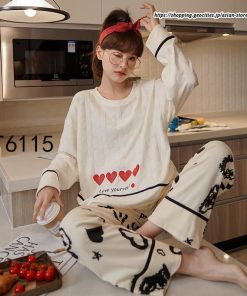 パジャマ ルームウェア | パジャマ レディース ナイトウエア 長袖 部屋着 プルオーバー ルームウェア 上下セット 寝巻き 春秋 リラックス 長袖ルームウェア 通気 着やすい