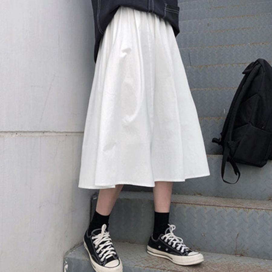 ロングスカート | Aライン フレアスカート黒