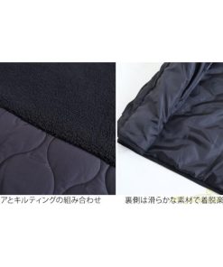 ダウンジャケット コート | ボアキルティングコート レディース アウター コート ブルゾン キルティング ボア 切替え 長袖 ロング 秋コーデ 冬 中綿 ダウン ポケット ノーカラーコート 秋