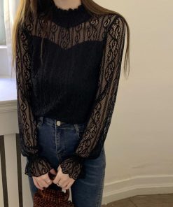 シャツ・ブラウス | レース ブラウス プチハイネック 重ね着