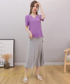 スカート | マタニティ スカートプリーツマタニティロング丈 ミモレ丈 裾口スリット 春 夏 マタニティウェア ウエスト調整 無地 産前産後 着痩せ 上品