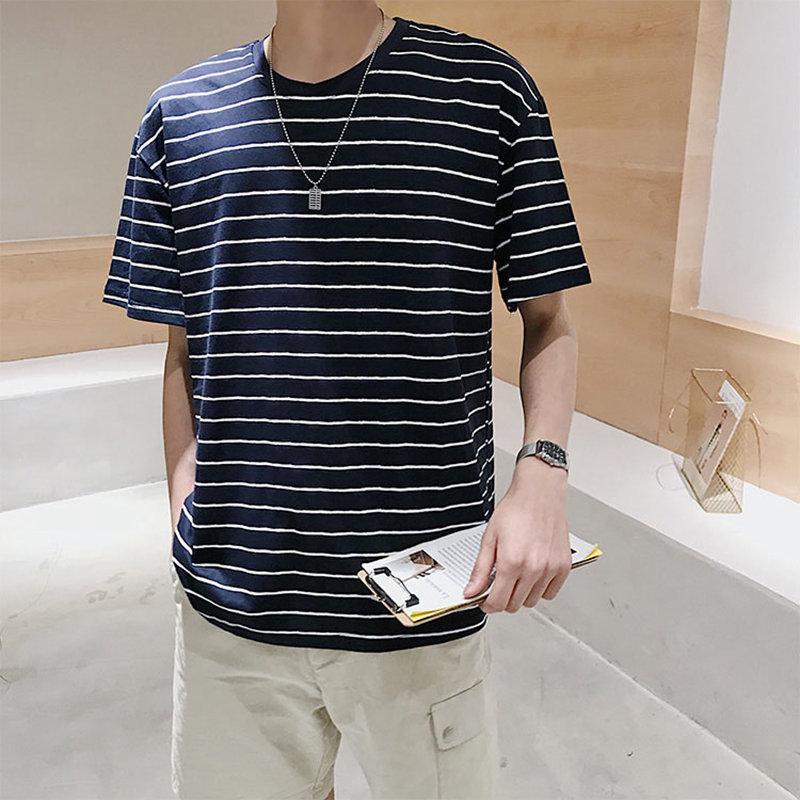 Tシャツ | カットソー メンズ 半袖 ボーダー メンズトップス 新作 夏服 サマークルーネック カジュアル 大きいサイズ 20代 40代 シンプル 30代