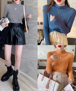 ニット・セーター | リブニットトップス プチハイネック