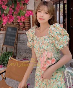 マキシ | ワンピース レディース 花柄ワンピース キレイめ 夏 半袖 ワンピ 花柄 ロング丈ワンピ オシャレ 着痩せ 通勤 エレガント スリット カジュアル 20代30代40代 上品