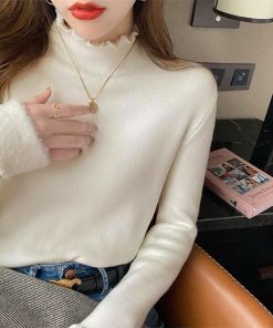 ニット・セーター | 裏起毛ハイネックニットトップスレディース