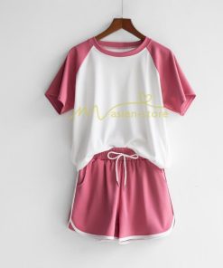 セットアップ | ルームウェア レディース 部屋着 リラックス 上下セット イージーパンツ スポーツスーツ ポケット付 2点 Tシャツ 半袖 ショートパンツ ゴム仕様