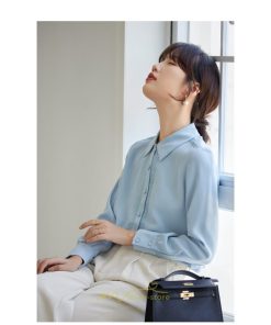 シャツ・ブラウス | ブラウス レディース 長袖 50代 白 シャツ ゆったり トップス きれいめ フォーマル 上品 フェミニン 青 高品質 40代 OL 通勤 フォーマル 20代 30代