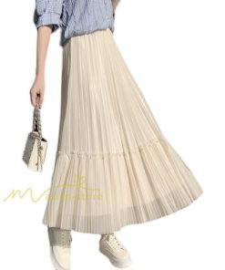 スカート | レディース チュール春夏 コーデ ウエストゴム ロングフレア着痩せ 通勤 マキシ カジュアル 20代30代40代50代 プリーツ
