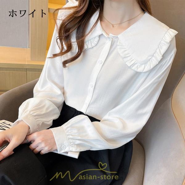 シャツ・ブラウス | ブラウス レディース 長袖 50代 白 シャツ ゆったり トップス きれいめ フォーマル ベージュ 通勤 通学 オフィス 40代 OL 上品 30代 フェミニン 20代