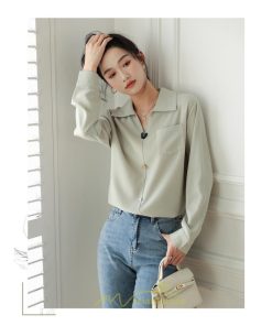 シャツ・ブラウス | ブラウス トップス レディース Vネック秋 シンプル 着回し カジュアル 通勤 オフィス お出かけ 上品 フェミニン 女子会 就活 デート お仕事 エレガント 二次会