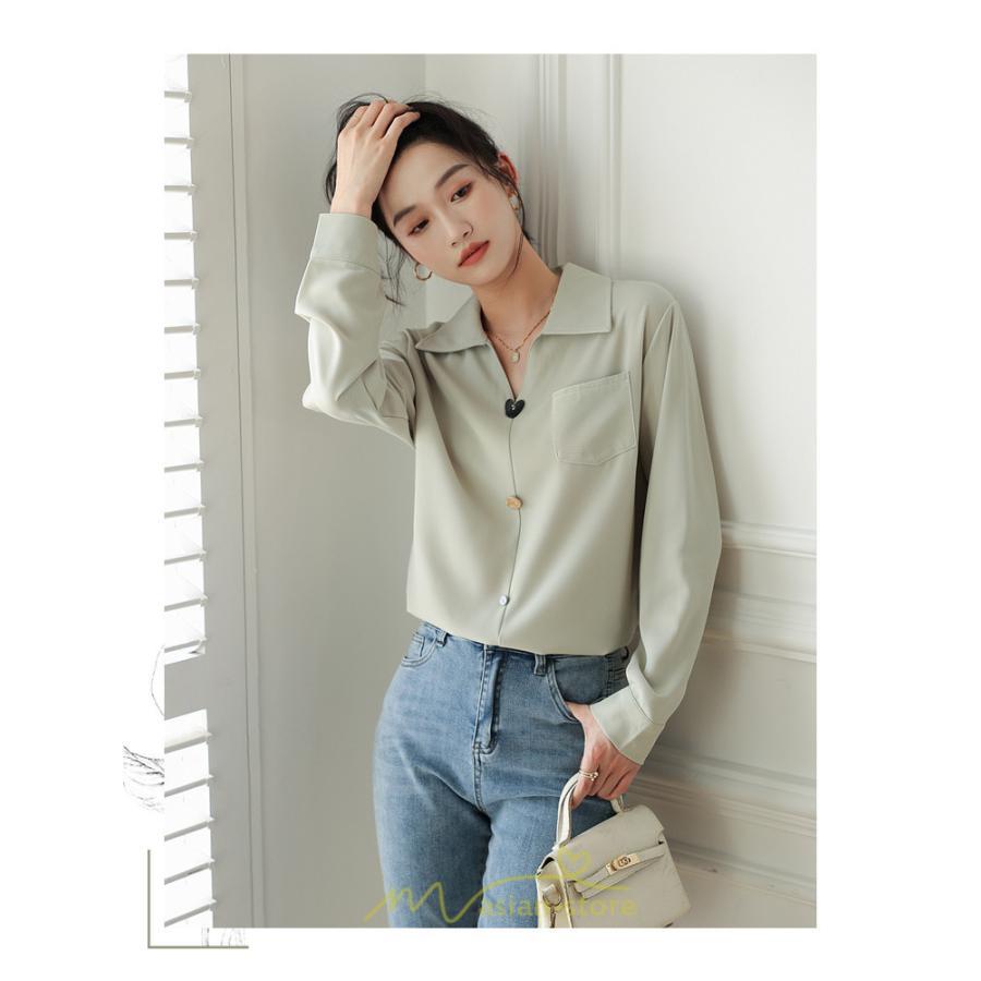 シャツ・ブラウス | ブラウス トップス レディース Vネック秋 シンプル 着回し カジュアル 通勤 オフィス お出かけ 上品 フェミニン 女子会 就活 デート お仕事 エレガント 二次会