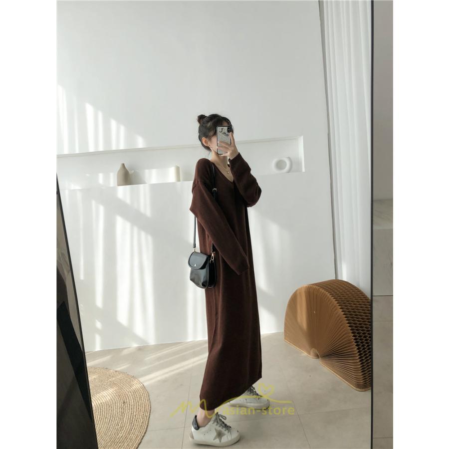 ニットワンピース | レディース 冬 きれいめ ニットフレア ロング おしゃれ 秋冬 長袖 送料無料 可愛い 萌え袖 上品 秋冬コーデ 20代30代40代50代 がーりー