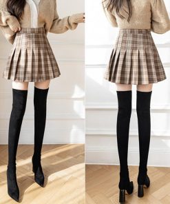 ミニスカート | 韓国風チェック柄プリーツミニスカート