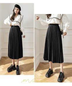 スカート | ロング 秋 秋服 レディース ボトムス ロング冬 プリーツ 無地 可愛い カジュアル オシャレ 着痩せ 韓国風 可愛い キレイめ