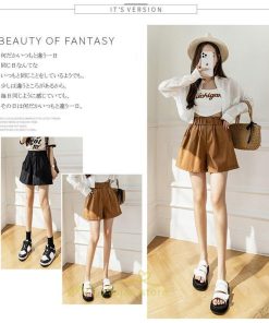 ショートパンツ | パンツ ハイウエスト 無地 美脚 カジュアル シンプル レディース 春 夏 新作 2022 ボトムス 韓国風 ゆったり ズボン 日常 短パン お出かけ