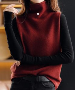 ニット・セーター | ニットベスト ハイネック ニットチョッキ