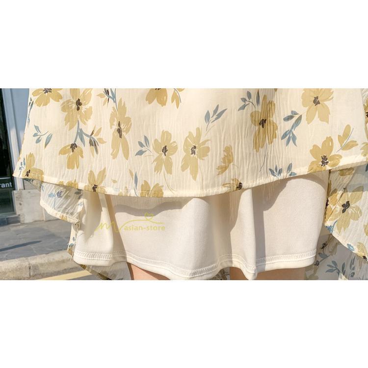 スカート | レディース シフォン フレア マキシ ロングウエストゴム マキシ花柄 ゆったり 20代30代40代50代 通勤通学 普通着 お出かけ お呼ばれ