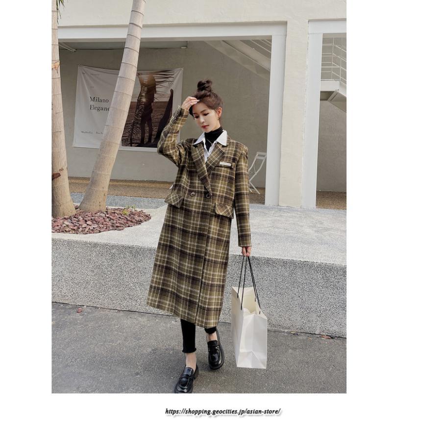 コート・ジャケット | コート レディース アウター チェスターコート ロング丈 ジャケット ロングジャケットコート 2022新作 チェック柄 厚手 ラシャ カジュアル