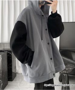 パーカー ジャケット コート | パーカー メンズ カーディガン 長袖 アウター トップス ジャケット 羽織り ボタン ドッキング ポケット フード付き パーカ ボリューム袖 ゆったり 秋物 秋冬