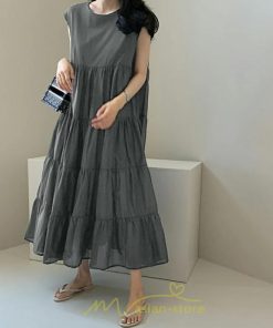 マキシ | 夏ワンピース ロングワンピース シフォンワンピース レディース ワンピ 体型カバー 50代 40代 30代 20代 可愛い 夏 春 大人 ノースリーブ 無地 涼しい