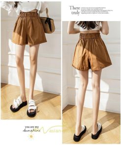 ショートパンツ | パンツ ハイウエスト 無地 美脚 カジュアル シンプル レディース 春 夏 新作 2022 ボトムス 韓国風 ゆったり ズボン 日常 短パン お出かけ