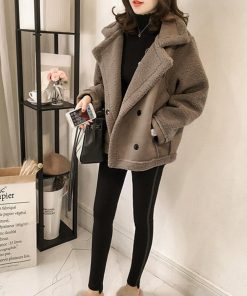 ジャケット・ブルゾン | 切替ムートンジャケット 韓国風 冬物