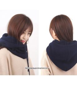 レディース | ニット帽子 ウール帽子 ウール混紡 フード ネックウォーマー ニットキャップ スキー帽子 耳カバー 男女兼用 冬 2022新作 あったか 防寒対策