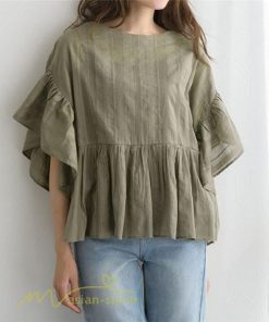 シャツ・ブラウス | シャツ ブラウス レディース きれいめ 春秋 40代 30代 韓国風 フレア 通勤 女性 服装 スーツ 大人 無地 着痩せ オフィスカジュアル 半袖ブラウス 上品 春夏