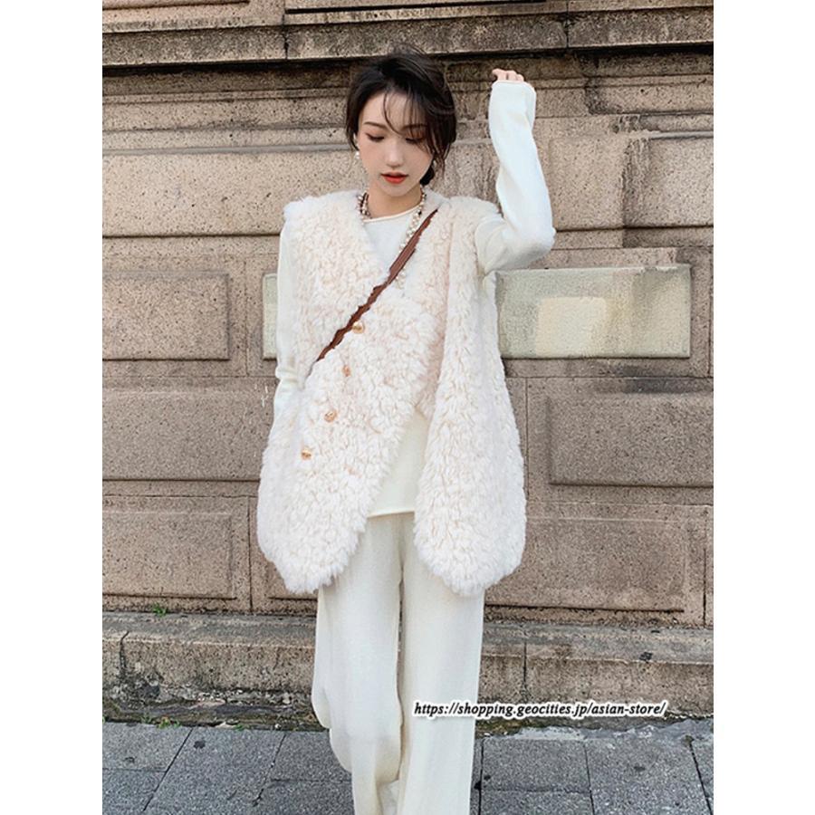 ベスト | ボリュームフェイクファーファー毛皮レディース 冬 フェイクファー 毛皮コート アウター ノースリーブ ふわふわ ジレ 前開き 秋冬