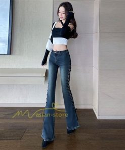 チノ・テーパード・ジョガー・スキニーパン | ブーツカット デニムパンツ レディース フレア ロング丈 カットオフ ストレッチ ハイウェスト コーデ ジーンズ 20代30代40代 スリット 脚長 美脚パンツ 新作