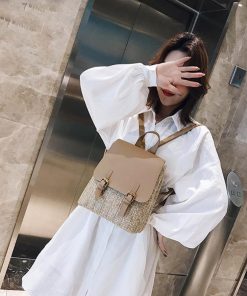 リュック | 可愛い ペーパー 編みこみ カジュアル リュックサック デイパック ストローバッグ レディース ミニリュック バッグパック