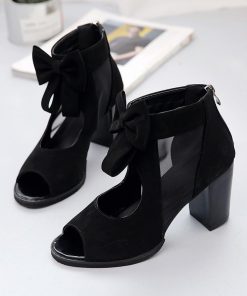 サンダル ミュール | サンダル レディース ブーツサンダル シューズ 痛くない チャンキーヒール 太ヒール ブーツ 靴 ミドルヒール 後ろファスナー くつ 大きいサイズ 女性用靴