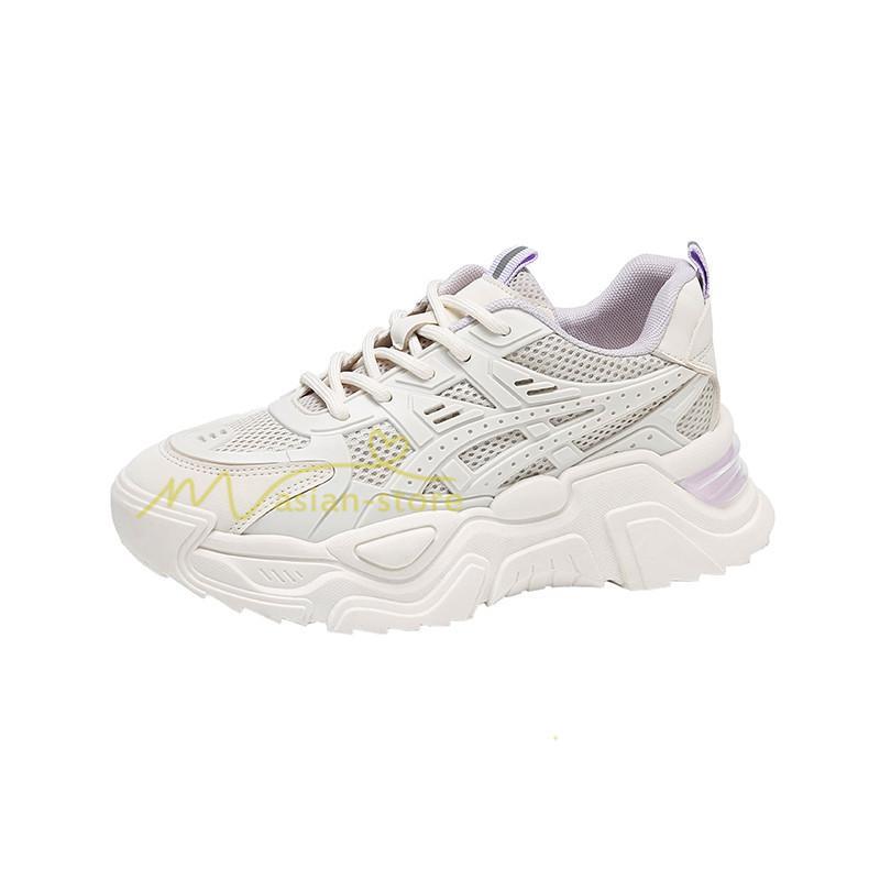 スニーカー | レディース 白 ダッドレディース 厚底 身長アップ ランニングシューズ 通気 厚底シューズ 厚底ダッドスニーカー 軽量 美脚 歩きやすい