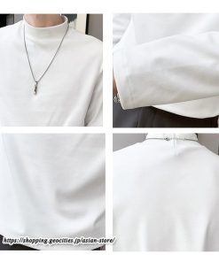 Tシャツ | メンズ トップス 秋冬 保温 無地 モックネック メンズスタイル 20代 30代 通勤 通学 着回し ビジネス 40代 長袖カットソー 冬 50代 コーデ 秋