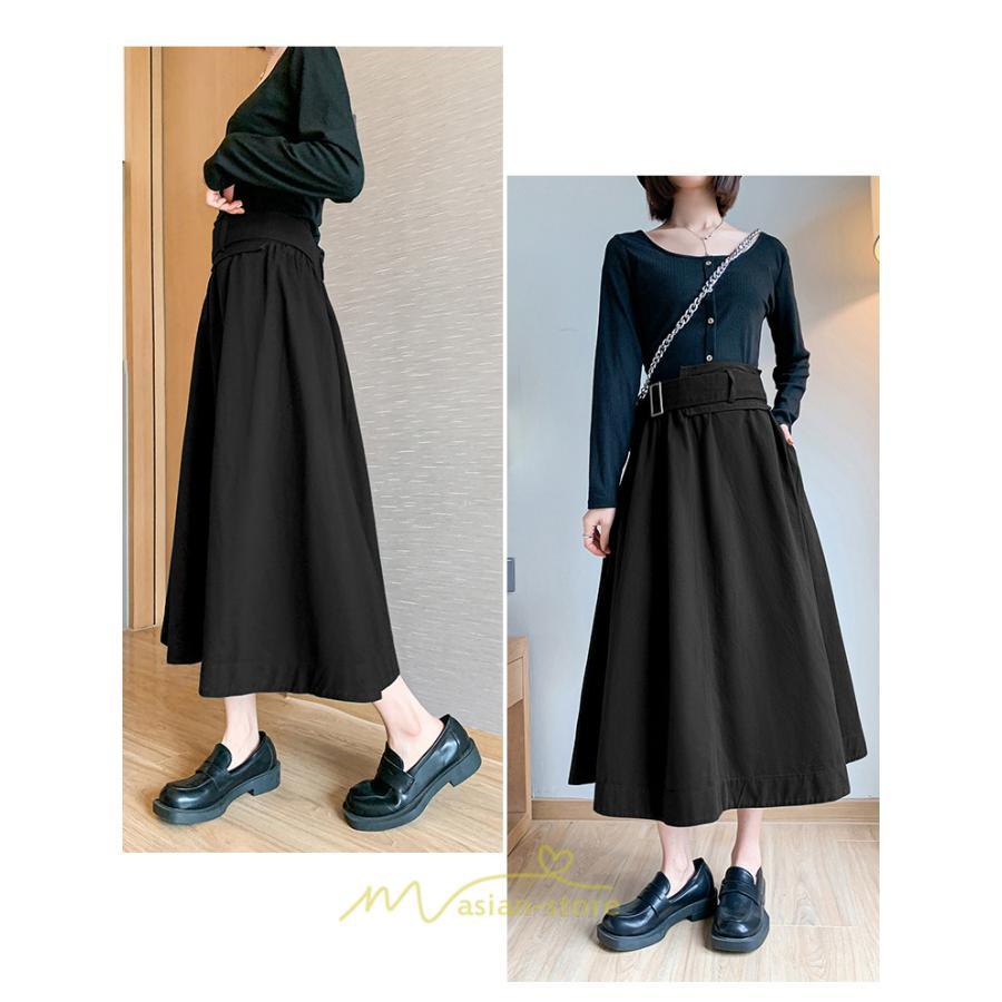 スカート | 綿秋 Aラインロングレディース 秋物 ボトムス 秋服 無地 体型カバー 30代通学通勤 40代50代 大人 おしゃれ感
