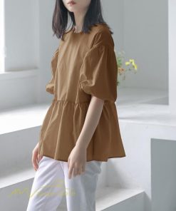 tシャツ・カットソー | Tシャツ レディース トップス サマー 半袖 無地 ゆったり ゆったり 可愛い フェイク 春物 夏服 カットソー 20代30代40代 ブラウス 薄手 体型カバー シンプル