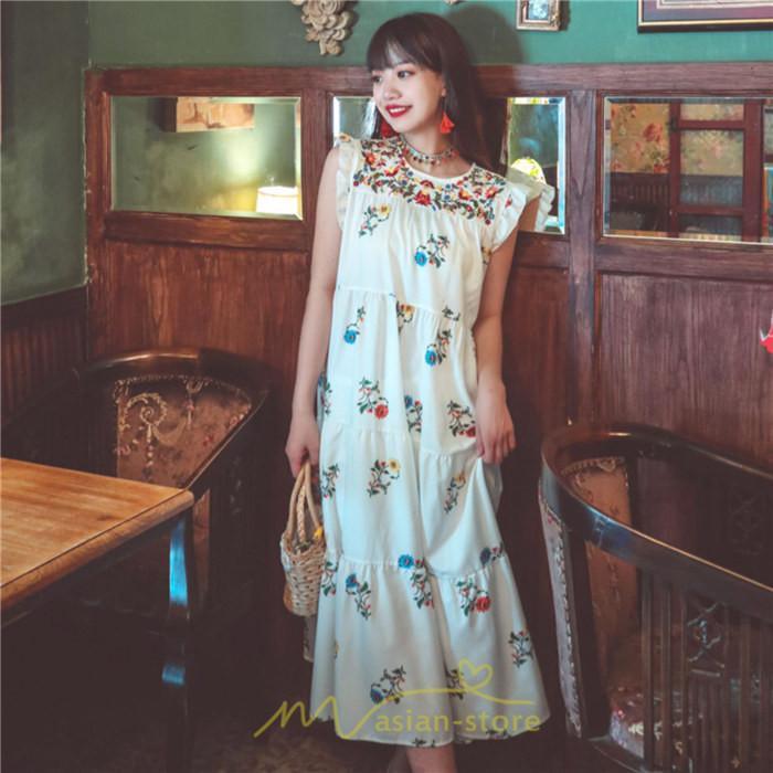 マキシ | ワンピース 夏 レディース リゾートワンピ ロングワンピース きれいめ 夏ワンピ エスニック 花柄 ノースリーブ 海外旅行 レトロ 夏服 ロング サマーワンピース