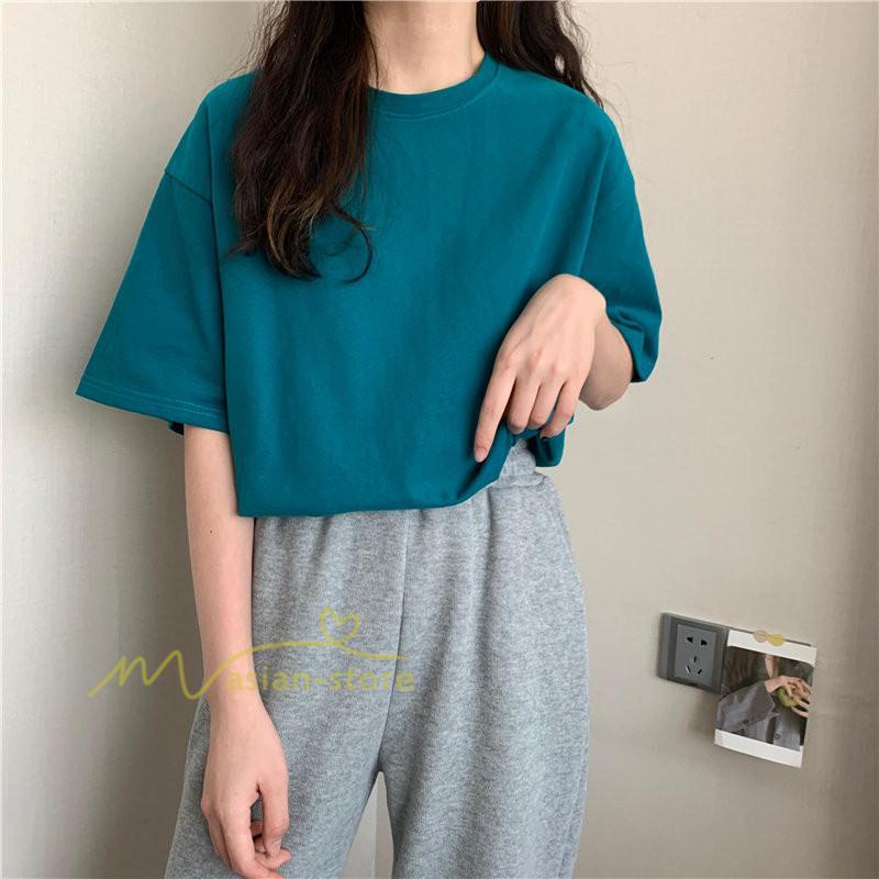 tシャツ・カットソー | Tシャツ レディース 半袖 春 夏 秋 トップス カットソー カジュアル シンプル ゆったり 20代30代40代50代 体型カバー 通勤通学 着回し 無地人気 お出かけ 上品