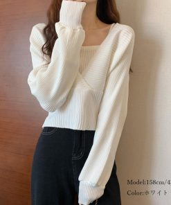 ニット・セーター | ニットトップス レイヤード風 韓国風